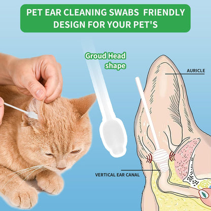 Ipek 55-Pcs Cotton Pet Ear Cleaning Buds 8-cm