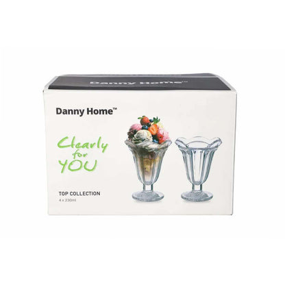 Danny Home 4-Pcs Dessert Glass Cup 230-ML