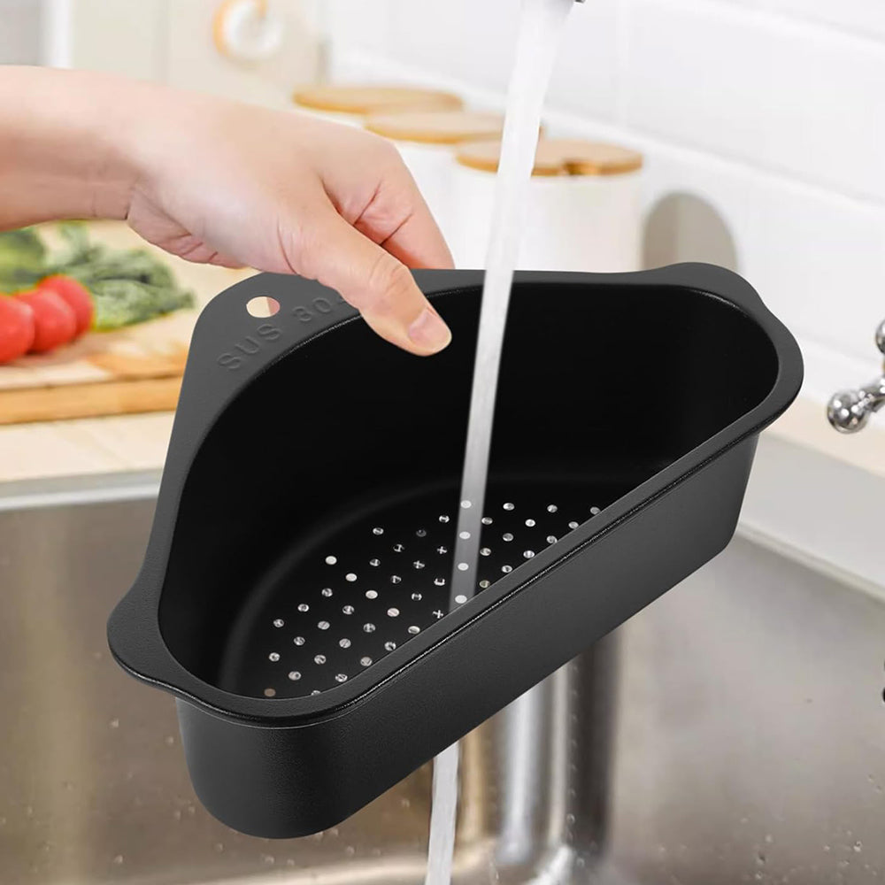 Stainless Steel Triangular Sink Strainer Basket Black