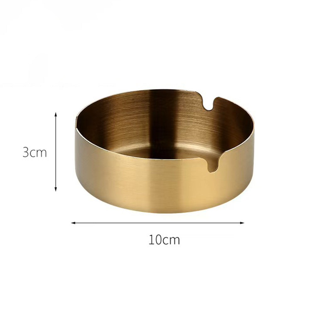 Stainless Steel Cigarette Ashtray Gold – 10 cm HY080-10