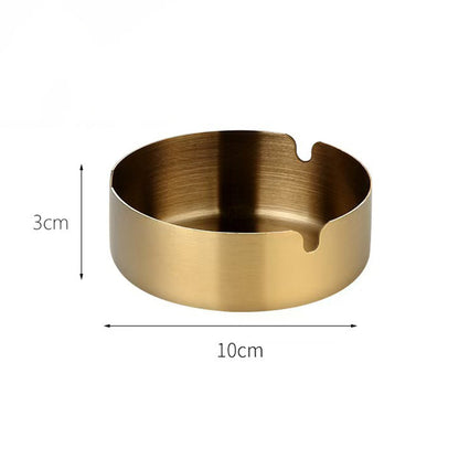 Stainless Steel Cigarette Ashtray Gold – 10 cm HY080-10