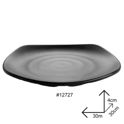 Plate Black Melamine Dinnerware