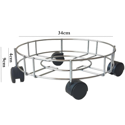 Stainless Steel Gas Cylinder Trolley with 4-Wheels 34x4cm
