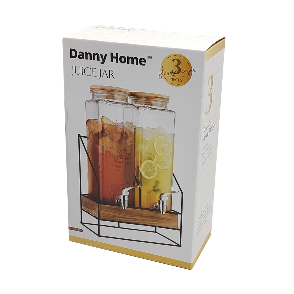 Danny Home Beverage Jars with Tap & 2 Bases 2340ml