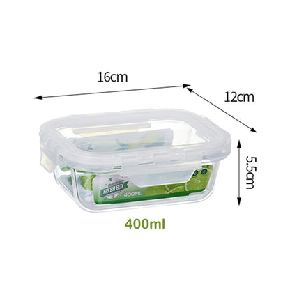 400ml Borosilicate Rectangle Glass Food Storage Container With Microwave, Freezer &amp; Dishwasher Safe NFH-77850