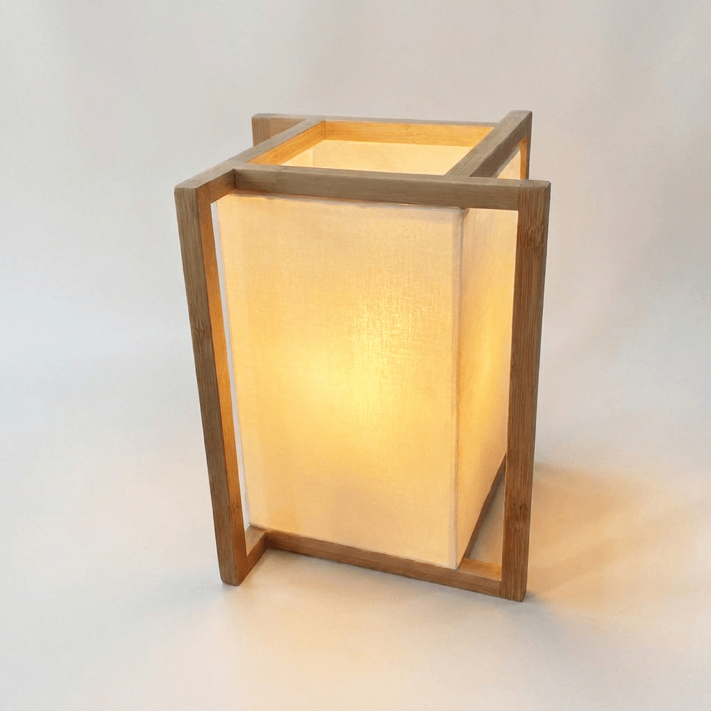 Minimalist Wooden Table Lamp with Fabric Shade