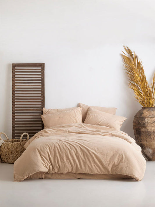 Vintage Duvet Cover Set Beige - DOUBLE SIZE