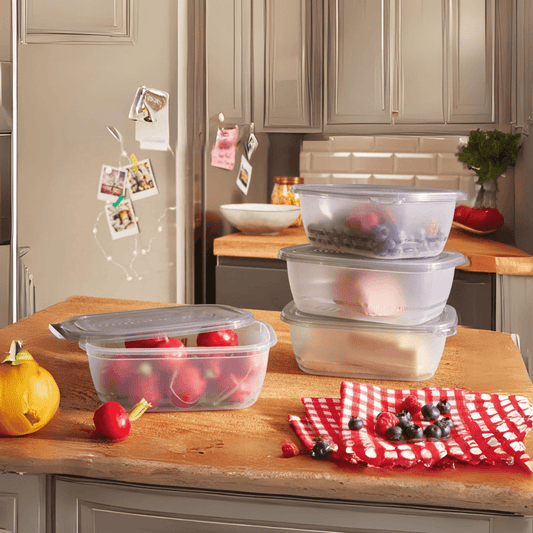 ERNESTO® Storage container set, plastic, BPA-free 1L