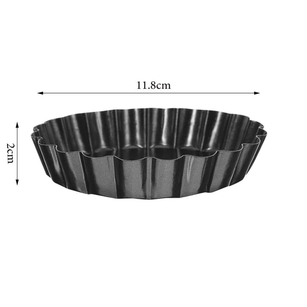 Danny Home 4-Pcs Carbon Steel Premium quality , Non-stick Detachable Mini Round Tart Pan 11.8cm