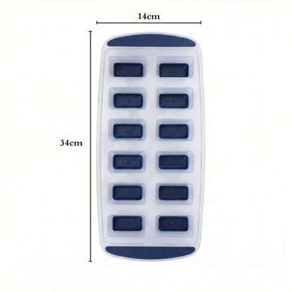 Ice Cube Tray with Silicone Bottom (12 Grid) #8019