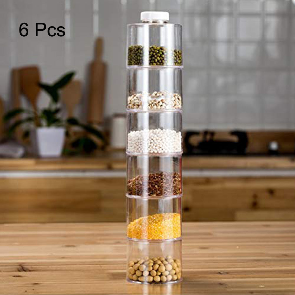 6-Pcs Spices Jar Tower Set