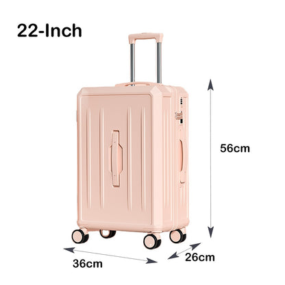 Carry-On Suitcase with USB Charging & Cup Holder (Pink)
