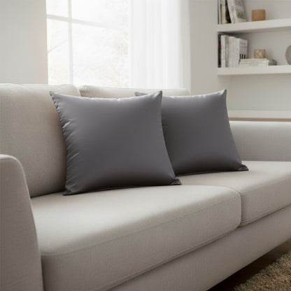 Danny Home Silk Fabric Cushion – Dark Grey  50x50cm