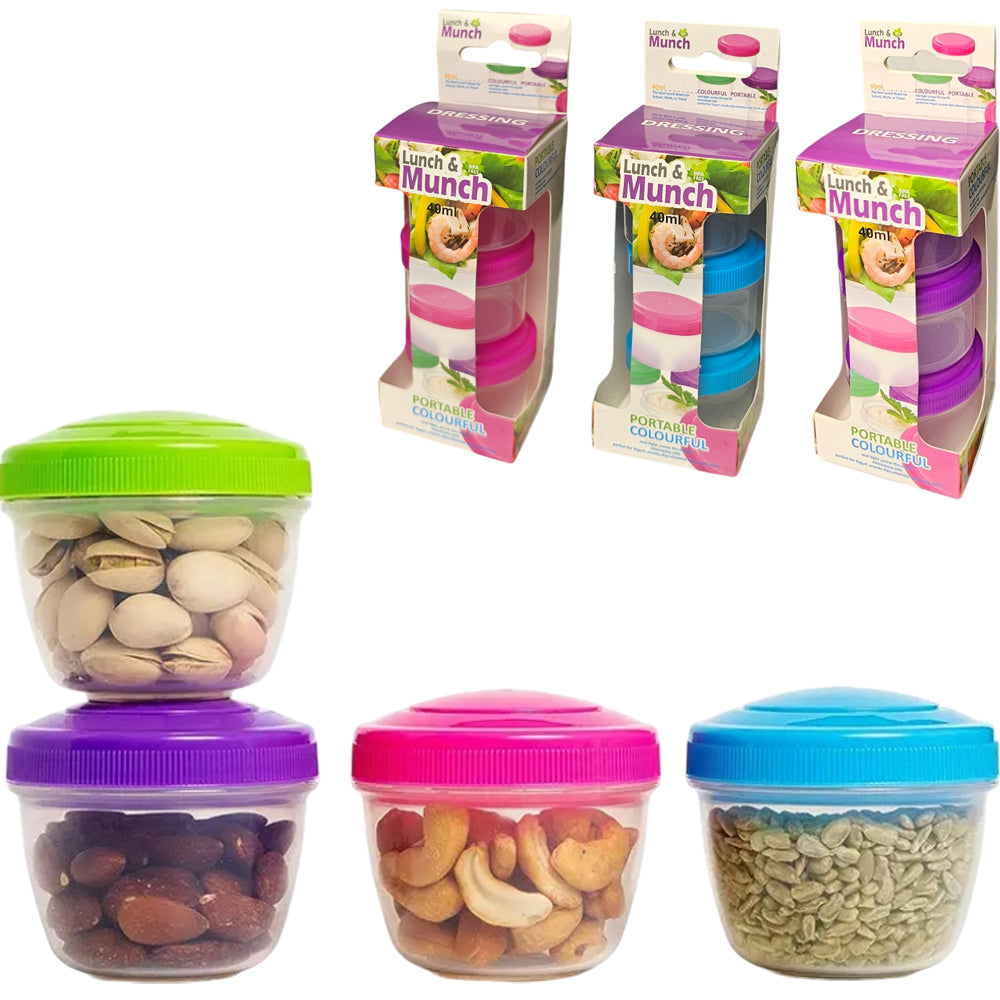 3-Pieces Dressing Food Storage Containers 40mL