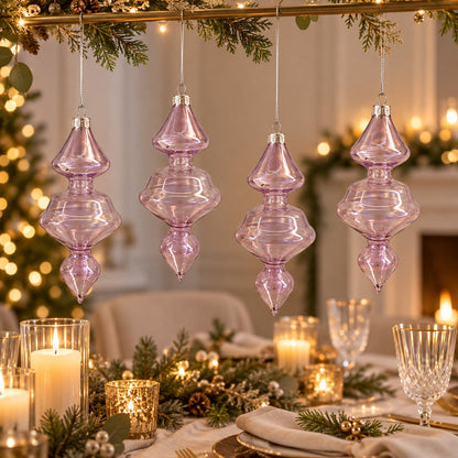 Lavender Boudoire Glass Finial Christmas Ornament – Approx. 15 cm