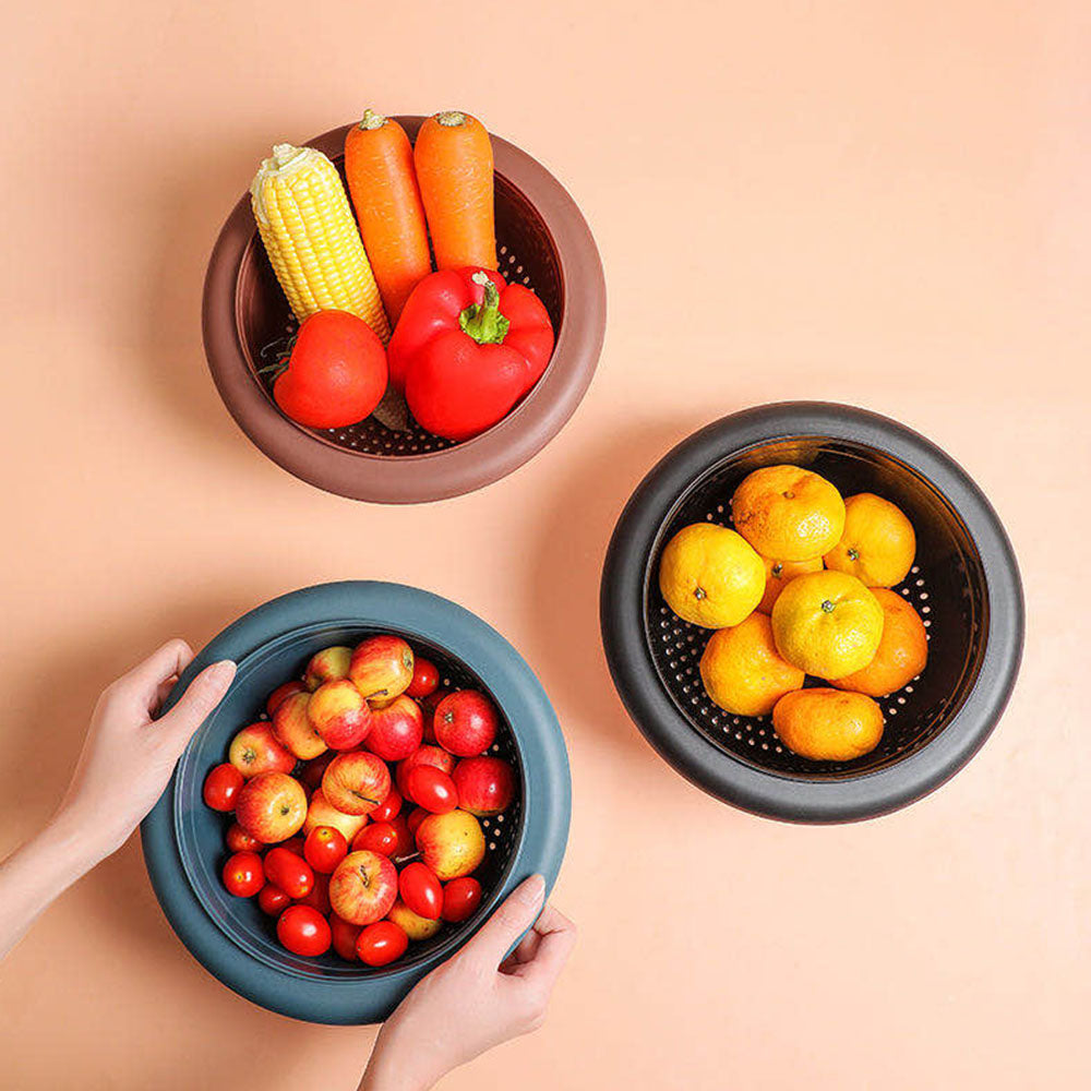 Kitchen vegetable washing pots 2 In 1