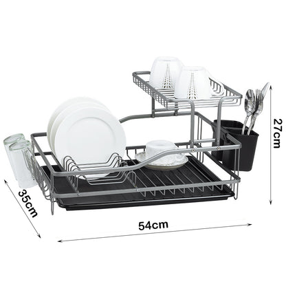 Aluminium 2-Layer Dish Rack grey Color