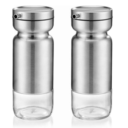 2-Pieces Stainless Steel Vinegar & Olive Oil Dispenser With Stand