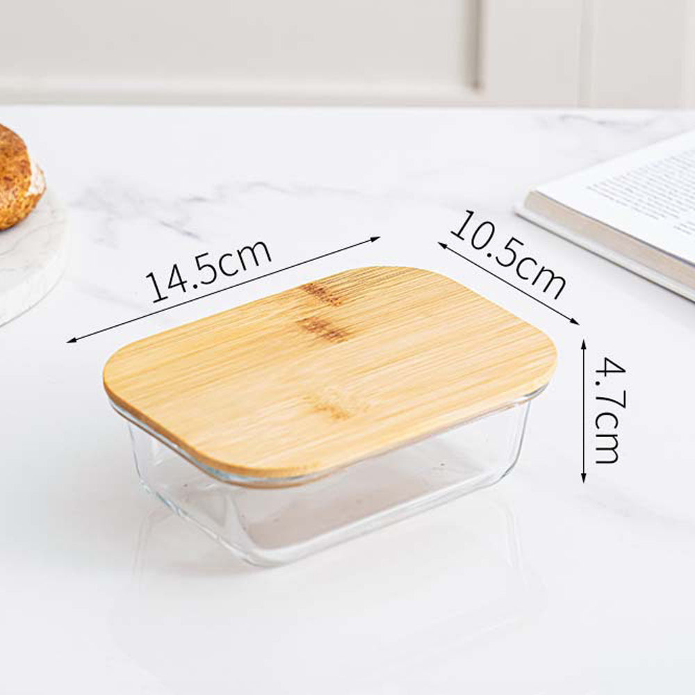 3-Pieces Rectangular Glass Food Storage Containers 370/640/1040ml
