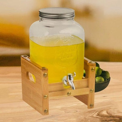 1-Gallon Drink Dispenser with Bamboo Base