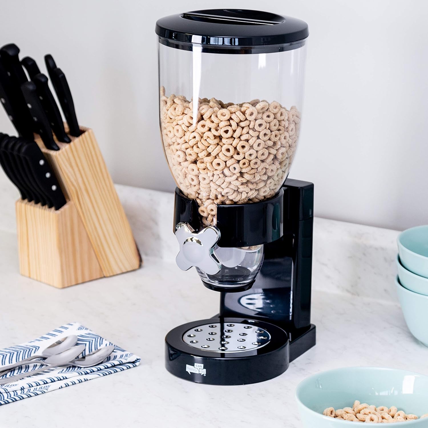Single Cereal & Dry Food Dispenser Black