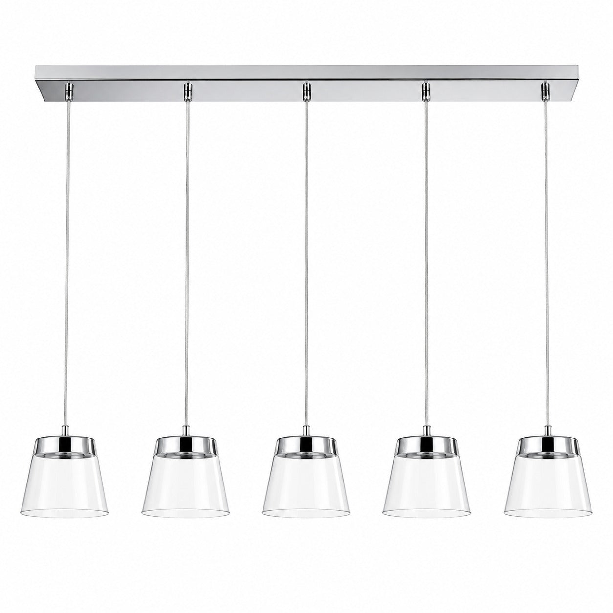 ATALA 5-Light LED Pendant Light – Chrome & Clear Glass
