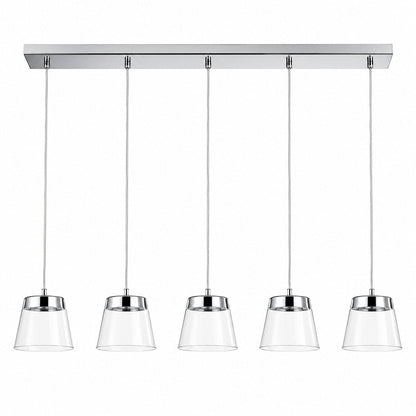 ATALA 5-Light LED Pendant Light – Chrome & Clear Glass