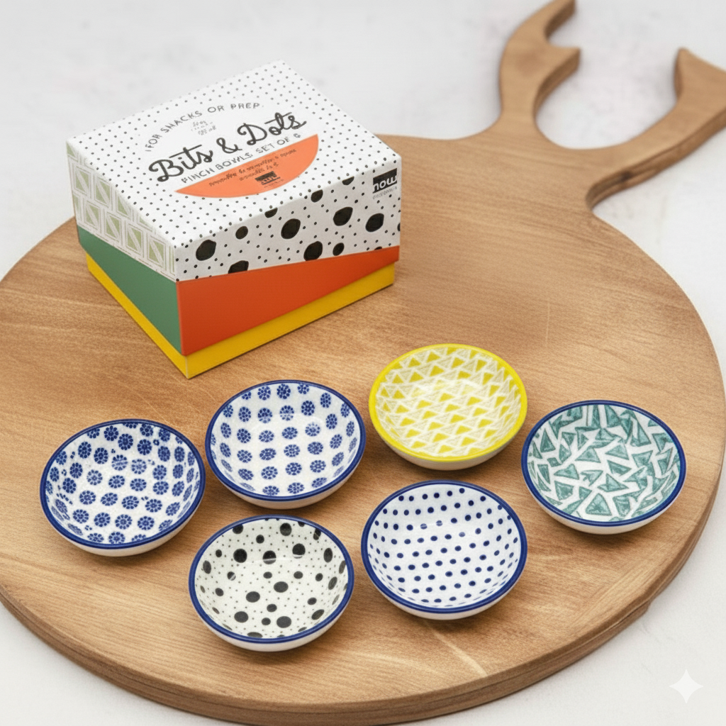 Danny Home 6-Pcs Small Round Bohemian Design Flavour Dish Set