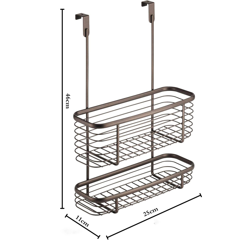 Binca 2-Tier Over Door Kitchen Storage Organizer Basket – Black