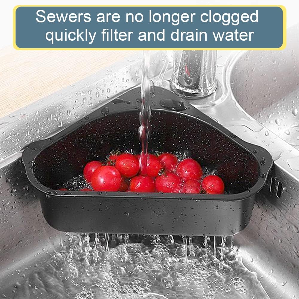 Stainless Steel Triangular Sink Strainer Basket Black