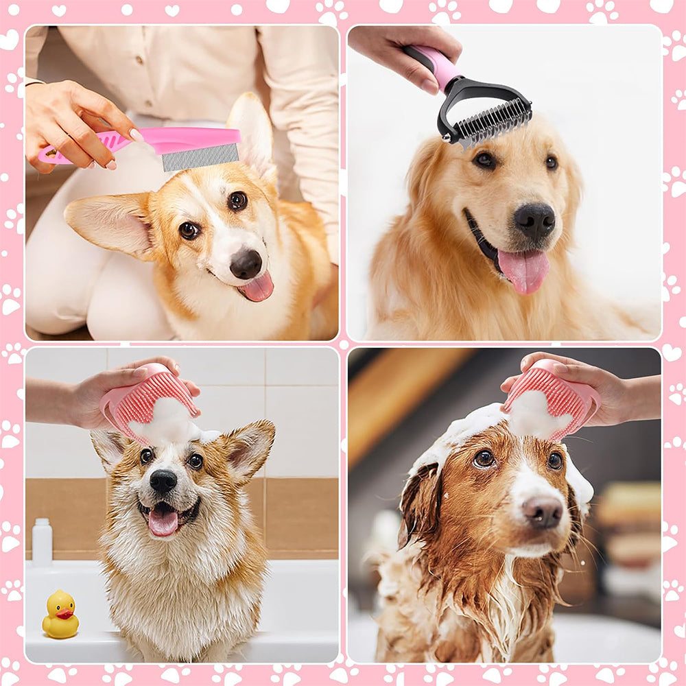 8-Piece Dog & Cat Grooming Brush Kit – Complete Pet Care Set