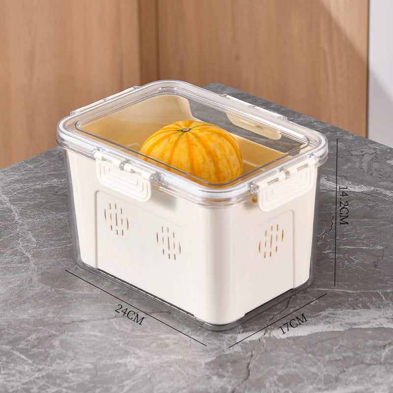 Food Storage Containers Box With Clear Lid and Removable Drain Tray