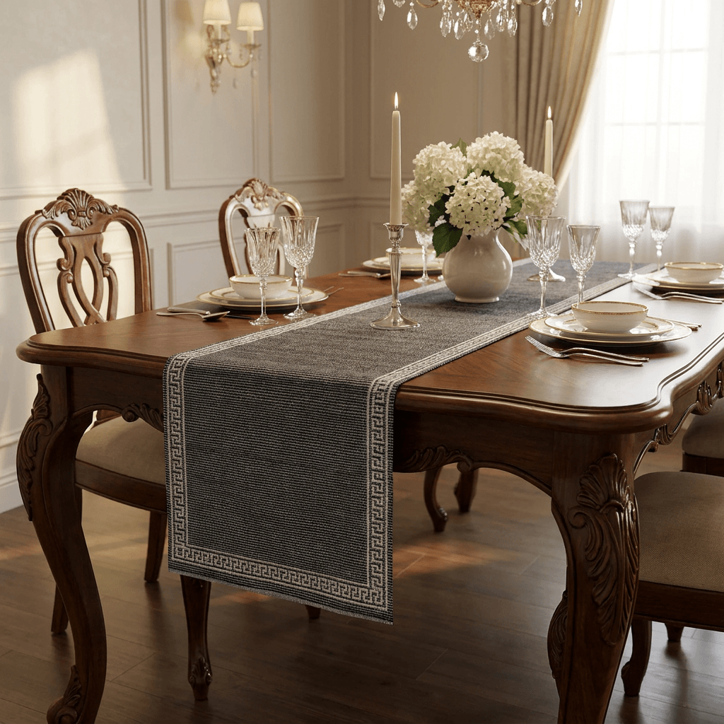 Black Table Runner 45x150 cm