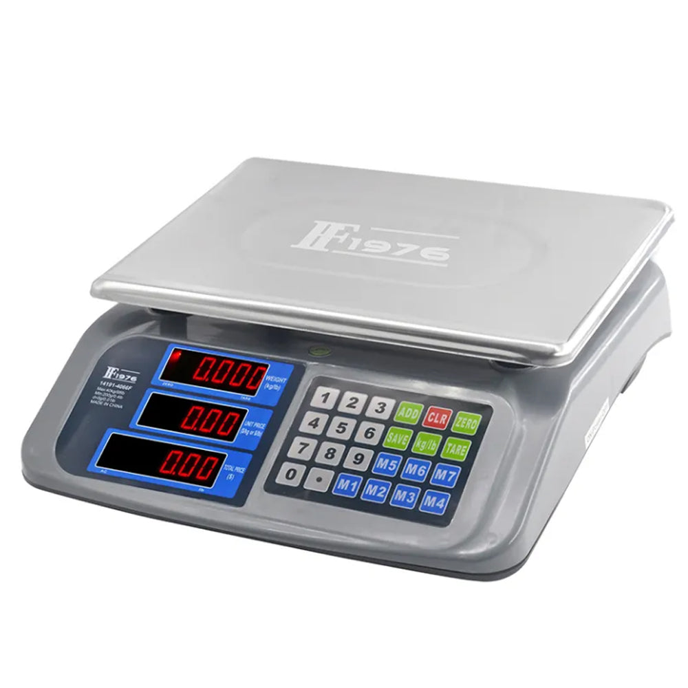 40KG Stainless Steel Rechargeable Digital Pricing &amp; Weighing Scale With 3-LCD Display