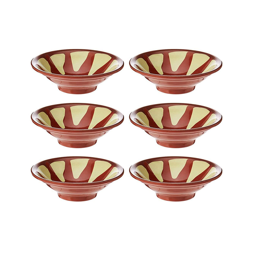 Phoenix 6-Pcs Melamine Traditional Bowl for Serving Olive 12.5cm