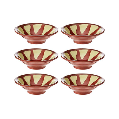 Phoenix 6-Pcs Melamine Traditional Bowl for Serving Olive 12.5cm