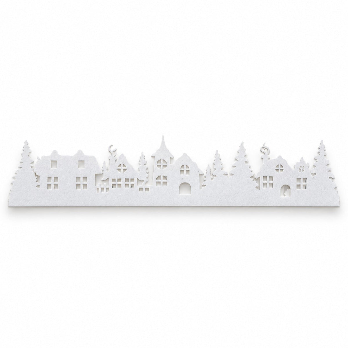 Noël White Christmas Village Window Decoration – Approx. 90 cm