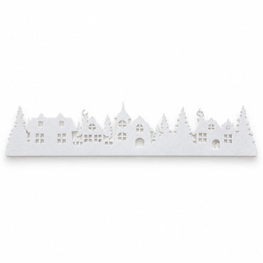 Noël White Christmas Village Window Decoration – Approx. 90 cm