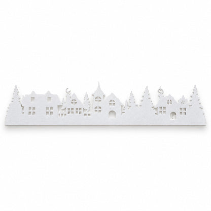 Noël White Christmas Village Window Decoration – Approx. 90 cm
