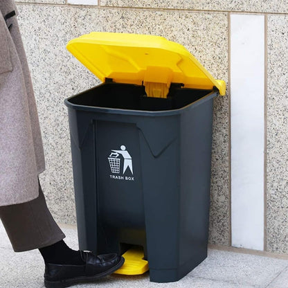 20/30/50/80/100-Liter Heavy-Duty Plastic Foot Pedal Operated Trash Can with Lid