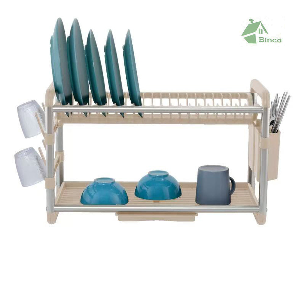 Binca Aluminum 2-Tier Dish Drying Rack 61-cm ( Beige )
