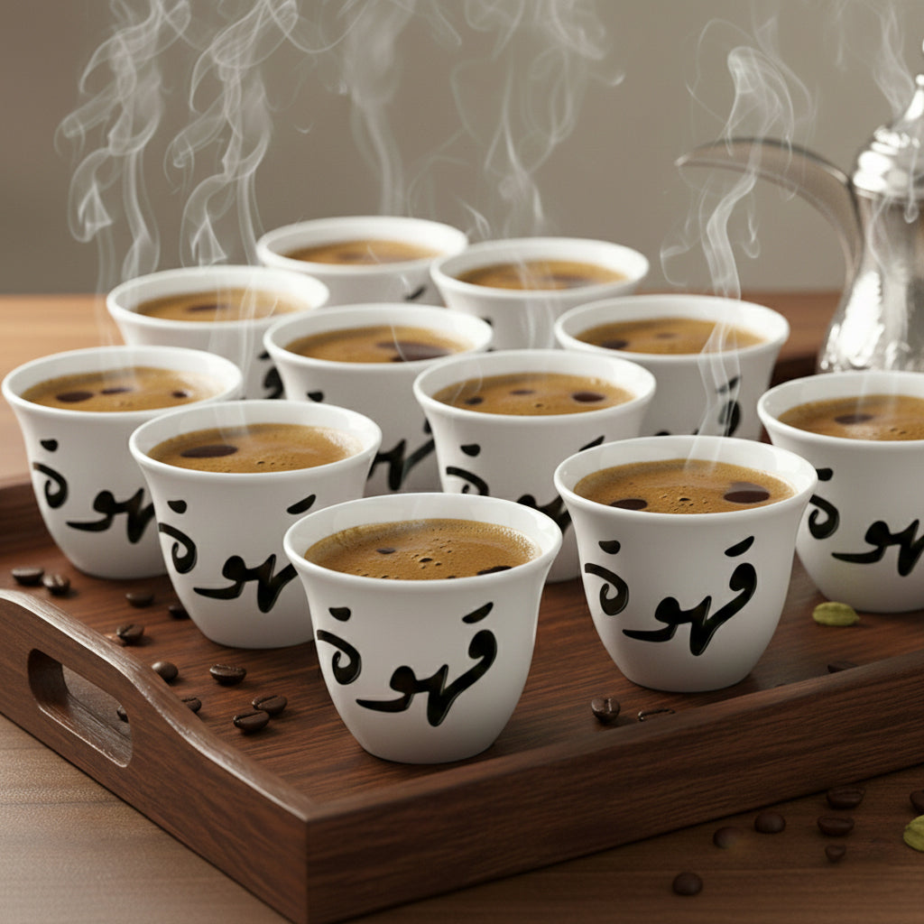 12-Pieces Ceramic Arabic Coffee Cup Set
