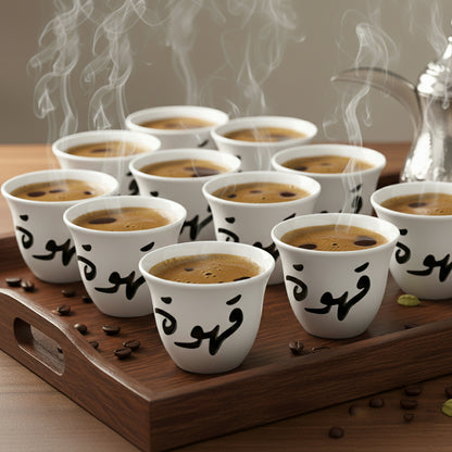 12-Pieces Ceramic Arabic Coffee Cup Set