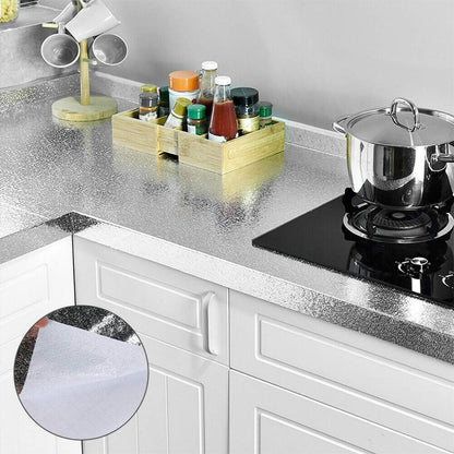 Waterproof Peel and Stick Oil-Proof Self Adhesive Aluminum Foil 60x200cm