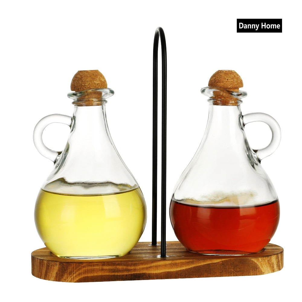 Danny Home 2-Pcs Vinegar & Oil Dispenser with Cork Stopper 150-ml Set