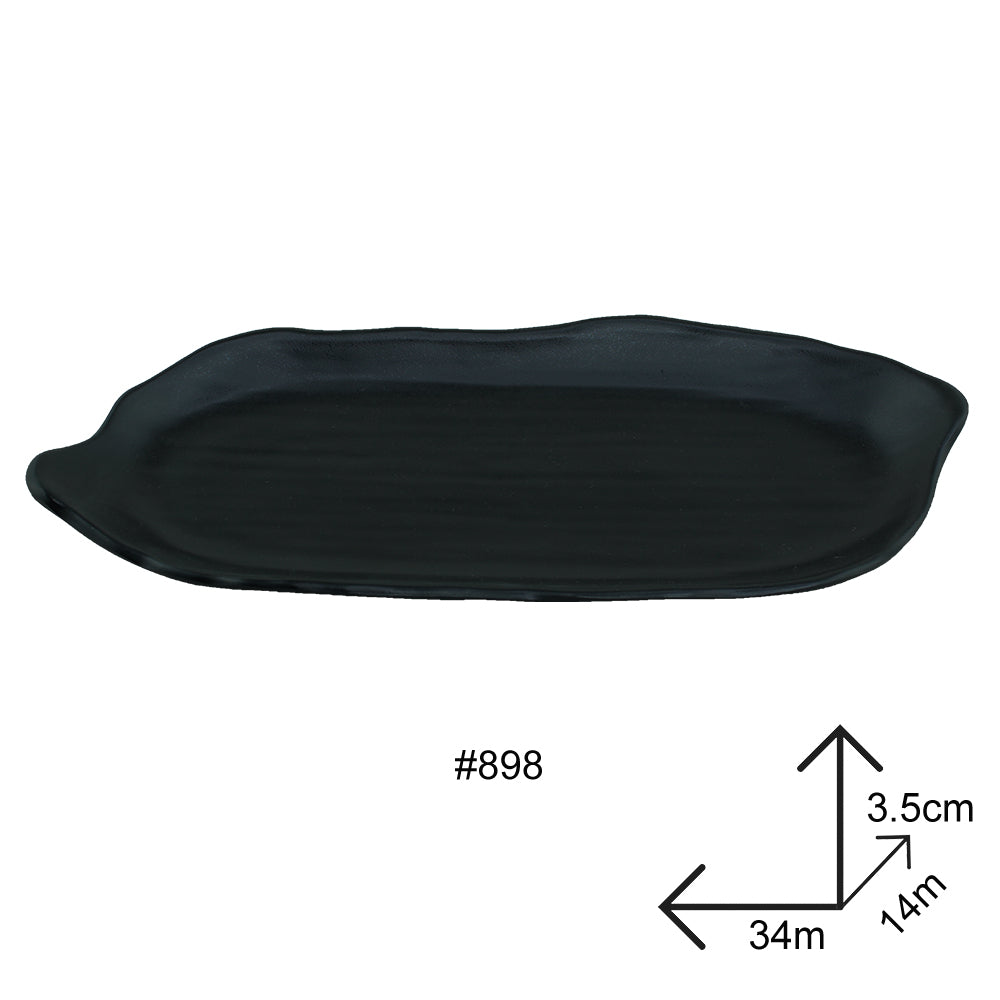 Plate Black Melamine Dinnerware