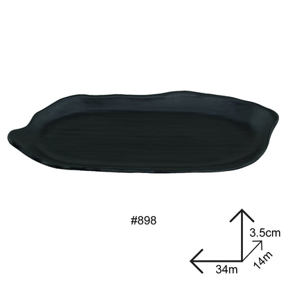 Plate Black Melamine Dinnerware