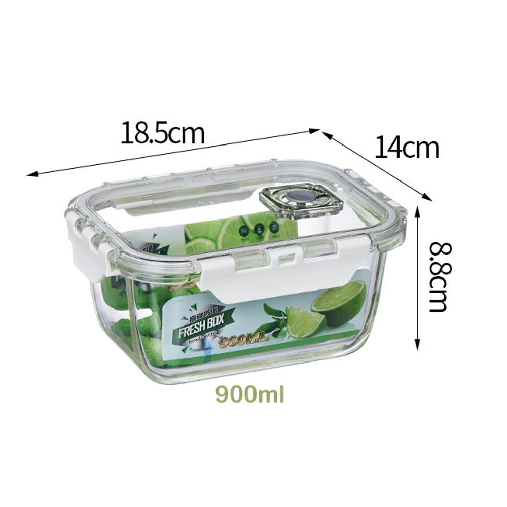 900ml Borosilicate Rectangle Glass Food Storage Container With Microwave, Freezer &amp; Dishwasher Safe NFH-77329