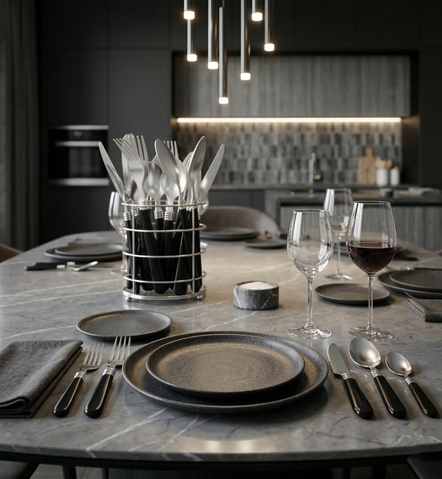 Danny Home 16-Pieces Stainless Steel Cutlery Set With Stand