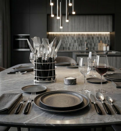 Danny Home 16-Pieces Stainless Steel Cutlery Set With Stand